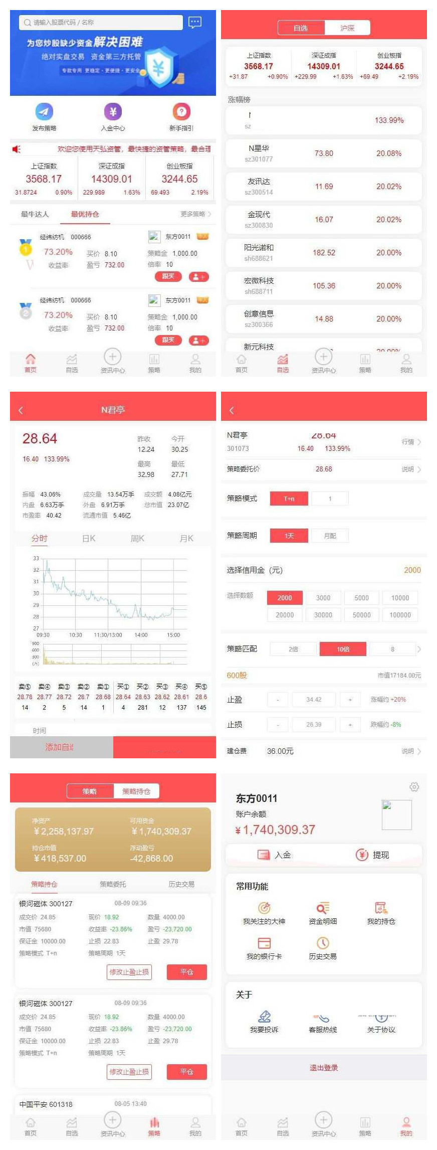 H5股票配资策略系统第三方资金托管实盘交易实时行情K线图运营版TP架构可封装APP
