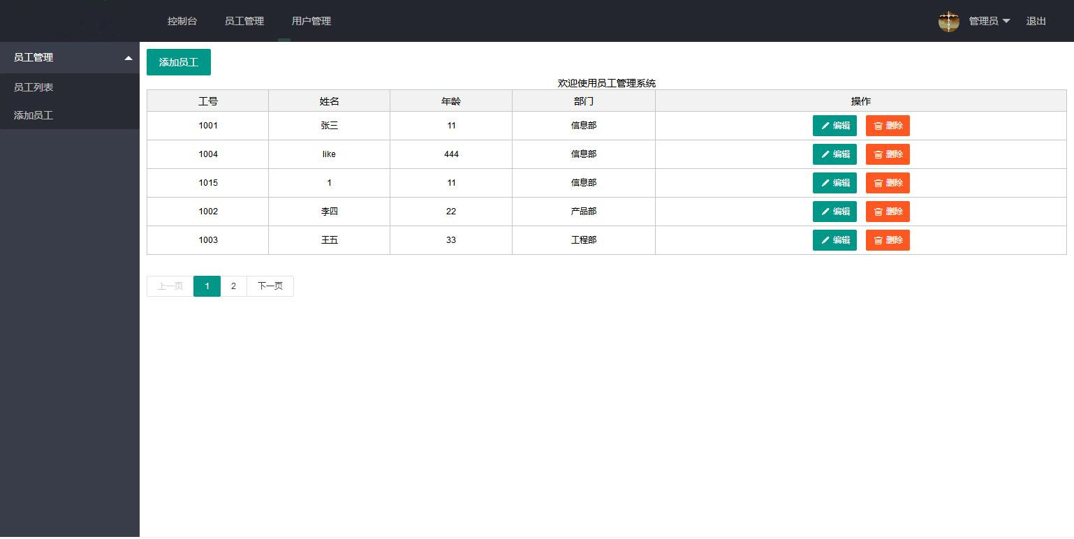 极简员工管理系统员工增删改查操作ThinkPHP内核PHP源码