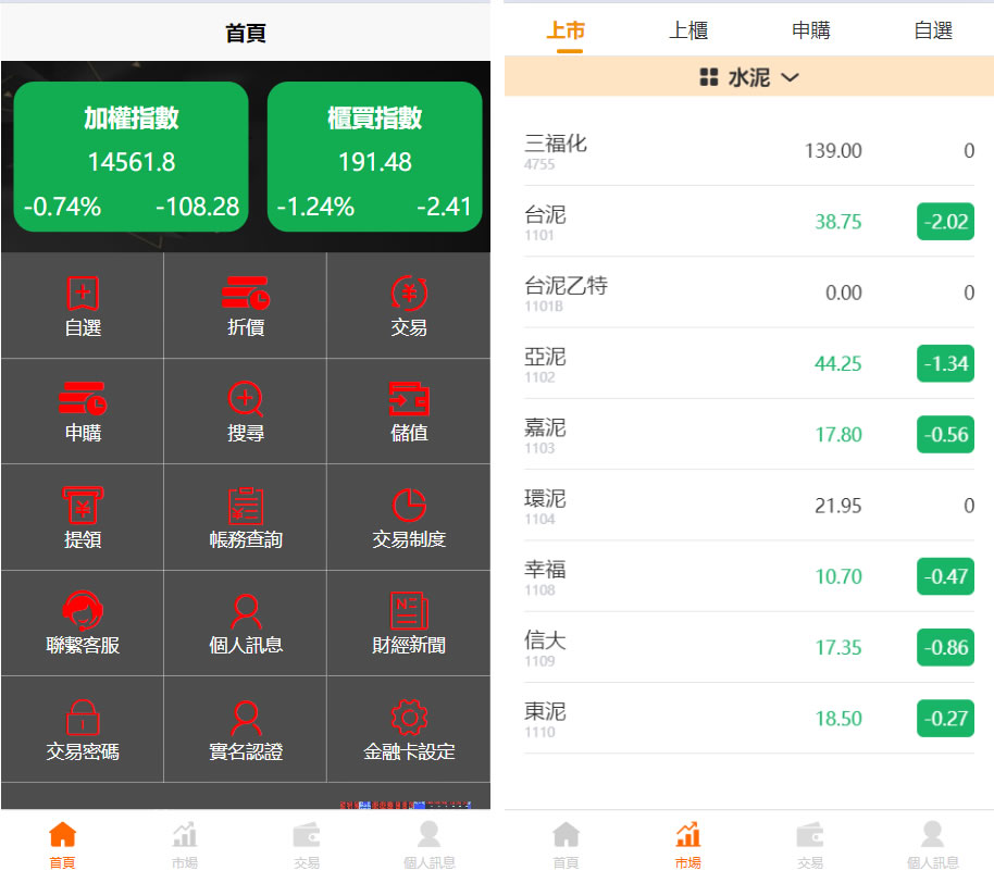 台湾股票行情系统台股在线交易源码新股申购折扣申购物联网云平台uniapp源码TP框架