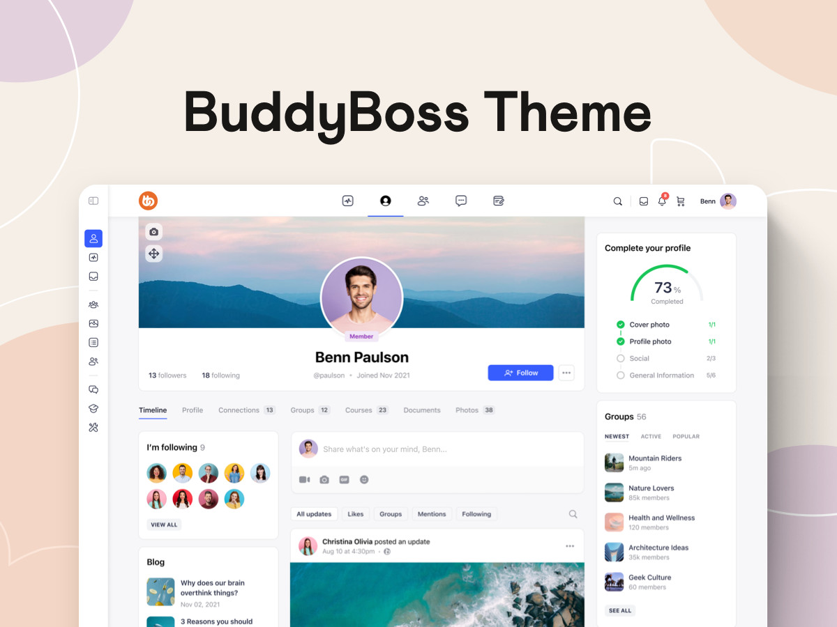 WP主题BuddyBoss主题高度定制主题在线售卖课程知识付费主题WordPress模板