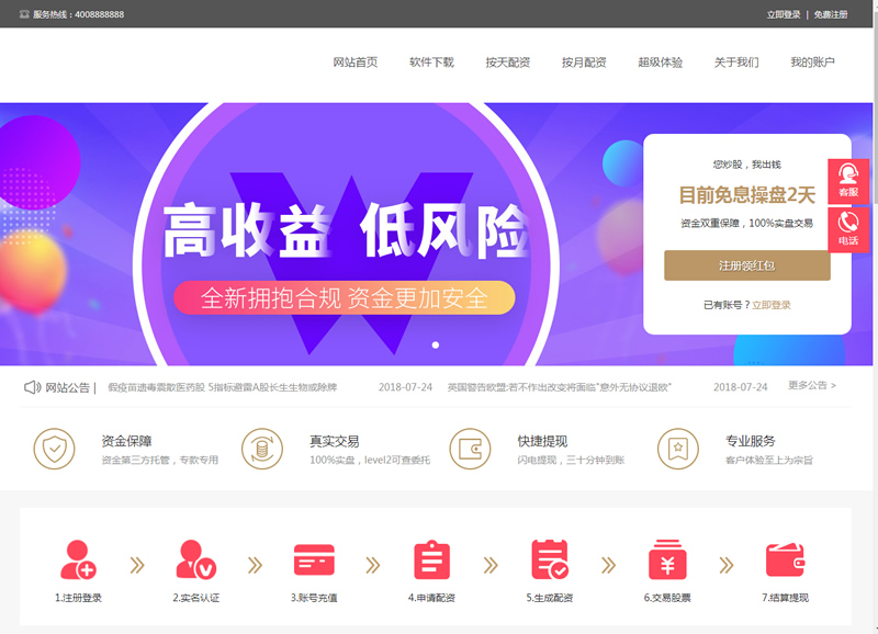 股票配资策略系统实时行情股票交易操盘体验策略买点策略A股TP框架PHP源码
