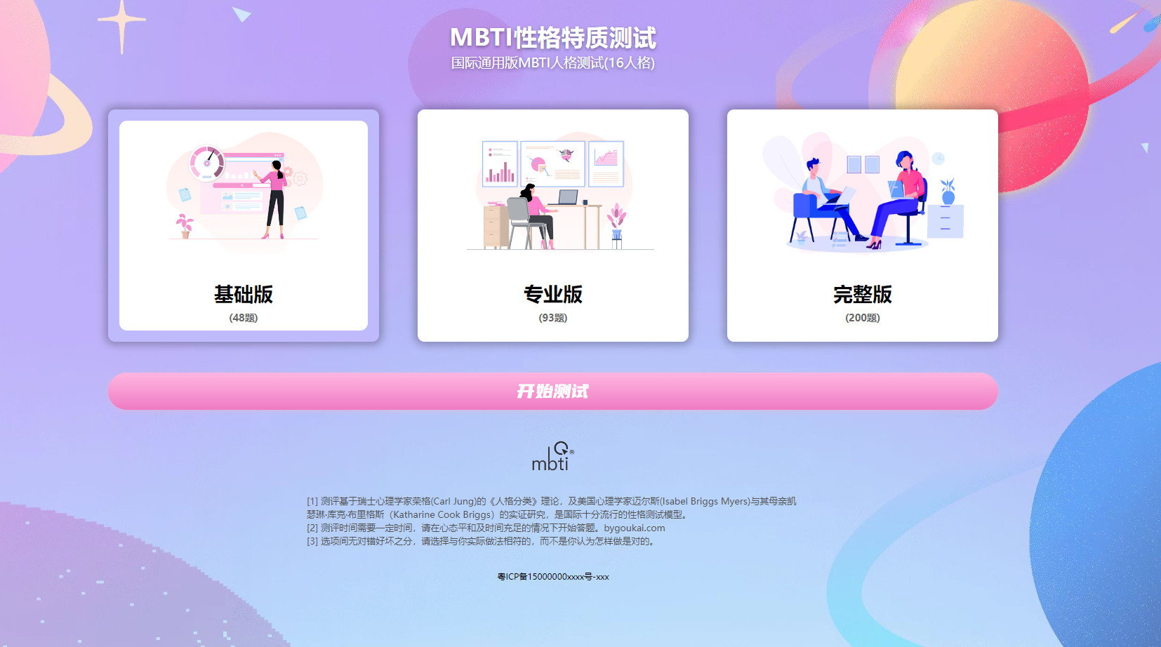 MBTI人格测试系统运营版MBTI十六型人格职业特质测试无加密完整版TP框架源码