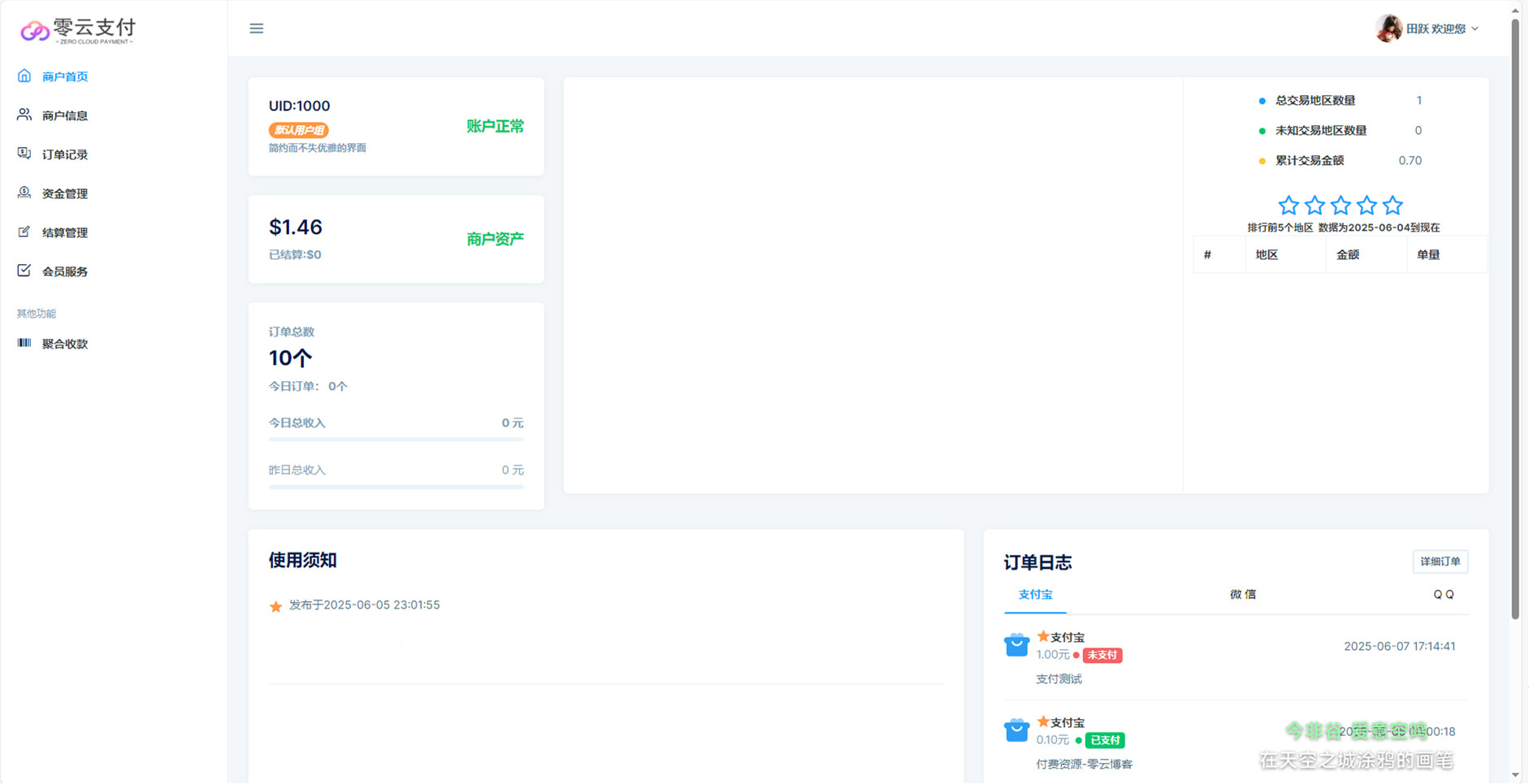 聚合易支付模板源码在线交易多方分账风控管理资金管理结算管理FTPRO模板零云支付