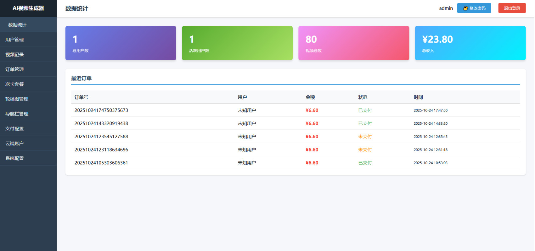 AI视频生成小程序前端后端图片生成视频一张图片生成视频一键成片图生视频源码sora2